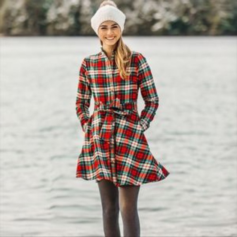 Kiel James Patrick Home for the Holidays flannel dress, size XXL